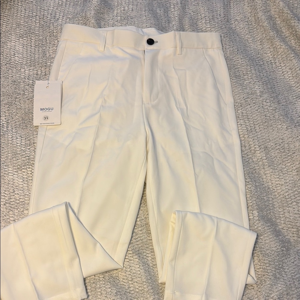 Men's Mogu White Dress Pants
